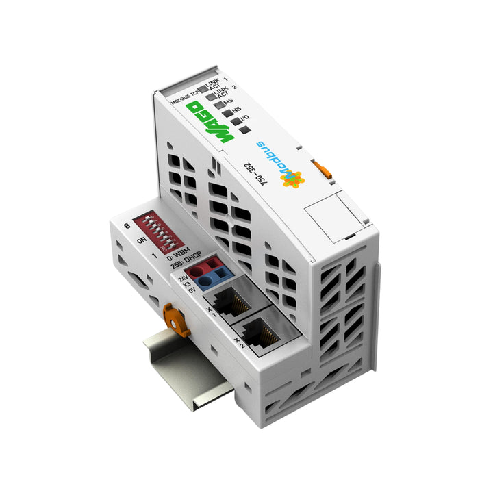 WAGO 750-362 Modbus TCP/UDP fieldbus coupler, 24 VDC, dual RJ-45 ports, IP20