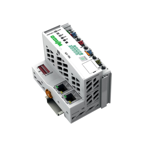 WAGO 750-375 PROFINET IO advanced fieldbus coupler, dual RJ-45, 24 VDC, 10/100 Mbps, IP20
