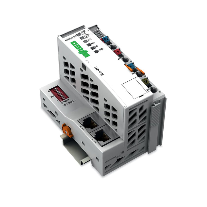 WAGO 750-891 Controller Modbus TCP 4th Gen, dual Ethernet, DIN-rail, IP20