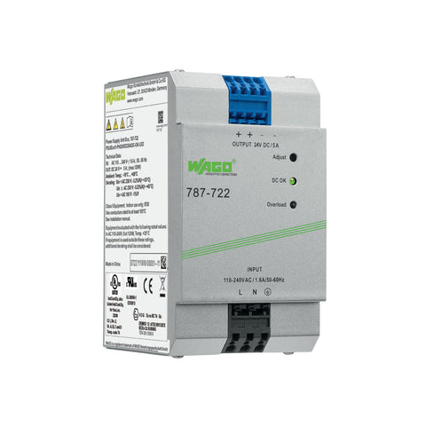 WAGO 787-722 EPSITRON ECO power supply 24 VDC 5 A, SELV, AC/DC input, DIN-rail, IP20