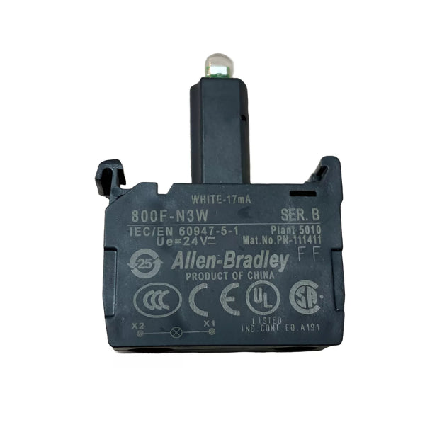 Allen-Bradley 800F-N3W LED Module – 24V AC/DC, White LED, Latch Mount for Industrial Signaling
