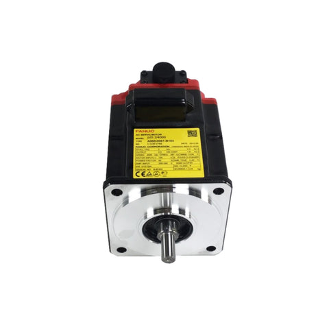 FANUC A06B-0061-B103 Alpha servo motor with tapered shaft and brake for CNC vertical motion.