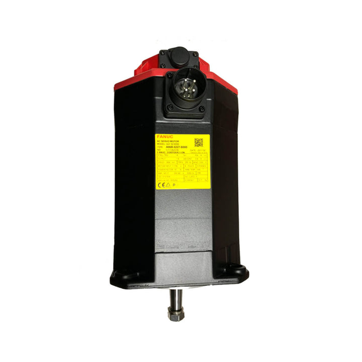 FANUC A06B-0227-B100 α12/3000 servo motor with straight shaft for CNC automation systems.