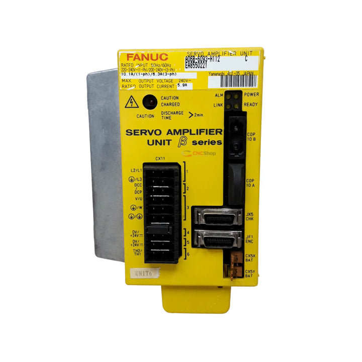 FANUC A06B-6093-H112 SPM-15 spindle amplifier for α series CNC spindle motor control and high-speed performance.