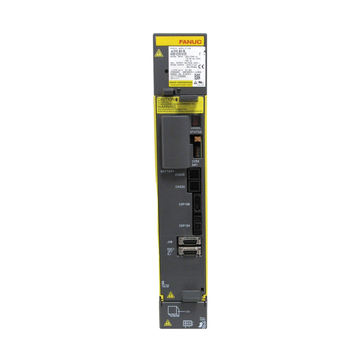 FANUC A06B-6240-H105 SVPM-40i servo amplifier for CNC axis control with diagnostic LEDs and protective features.