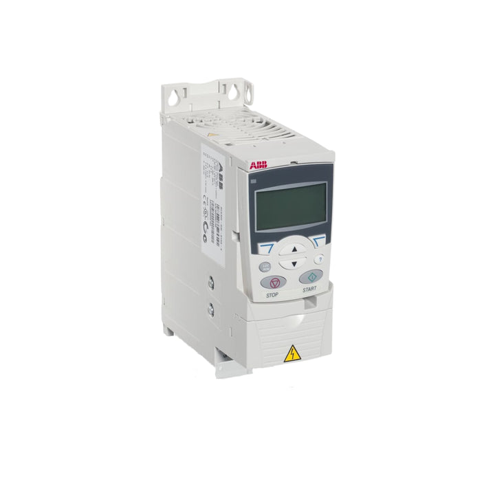 ABB ACS355-03E-02A4-2 VFD, 2.4 A, 3-phase, 240 V, compact motor drive for OEM and automation use.