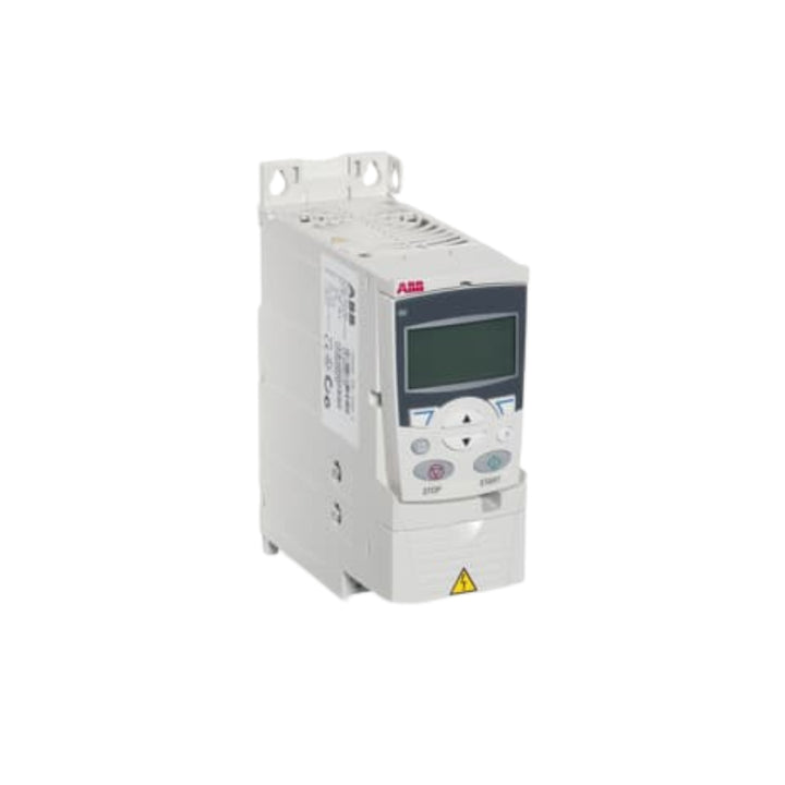 ABB ACS355-03U-02A4-4 0.75 HP VFD, 480 V 3-phase, compact IP20 drive with vector control and integrated I/O for OEM automation.