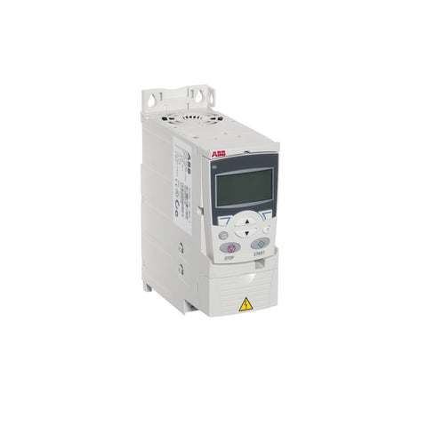 ABB ACS355-03U-04A7-2 VFD, 4.7 A, 3-phase, 240 V, compact drive for machine automation and control.