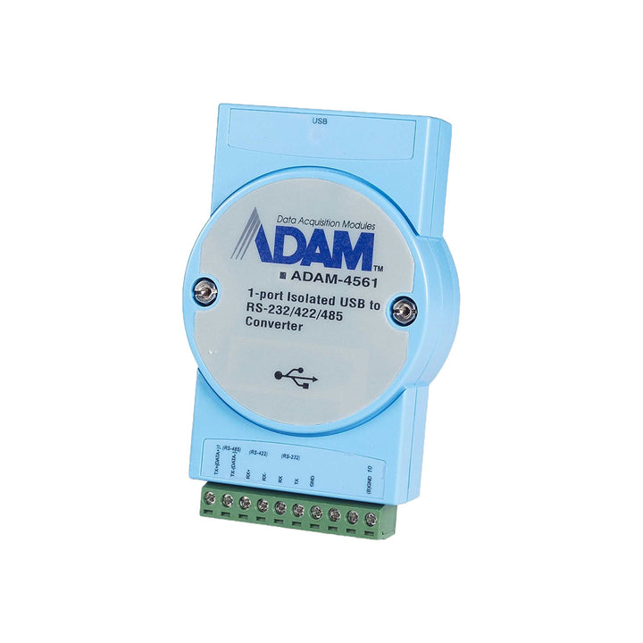 Advantech ADAM-4561-CE isolated serial device server converting RS-232/485 to Ethernet, CE-certified for industrial use.