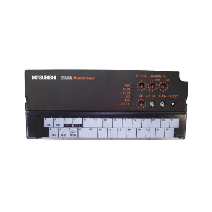 Mitsubishi AJ65BT-64AD analog input module, 4CH, voltage/current, CC-Link, DIN rail mount