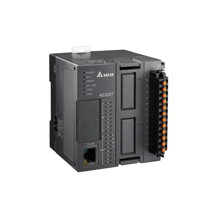 Delta AS320T-B 32-point transistor output module for Delta AS series PLC automation applications.