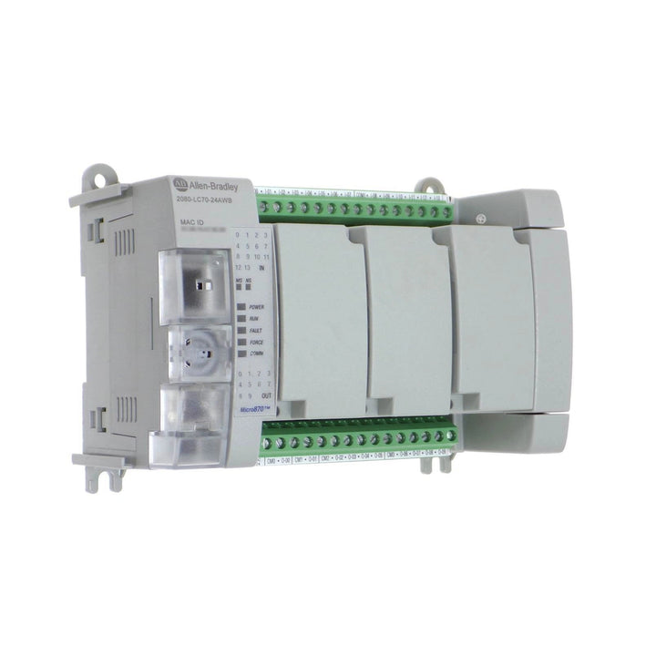 Allen-Bradley 2080-LC70-24AWB Micro870 PLC, 14 AC inputs, 10 relay outputs, 24V DC, EtherNet/IP