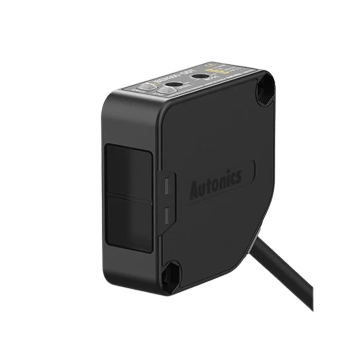 Autonics BEN10M-TFR through-beam photoelectric sensor with 10 m range and IP66 protection.