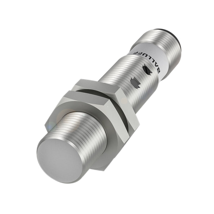 Balluff BCS0037 capacitive sensor M18 with PNP NO output for solid and liquid material detection.