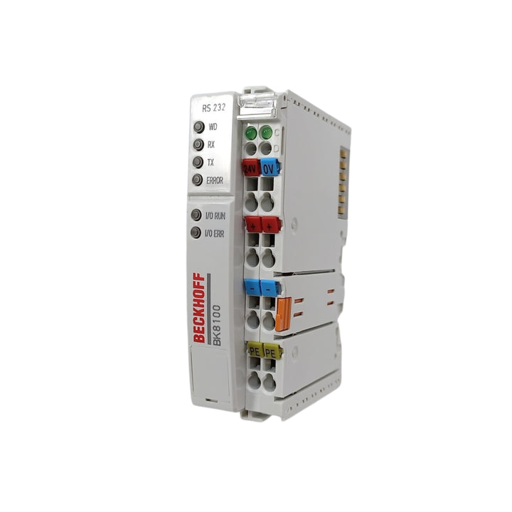 Beckhoff BK8100 EtherCAT bus coupler, 16-channel, for reliable connection with Beckhoff I/O terminals.