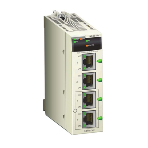 BMXNOC0401 Módulo de red Schneider Electric, Modicon M340, EtherNet/IP y Modbus/TCP, 4 x RJ45