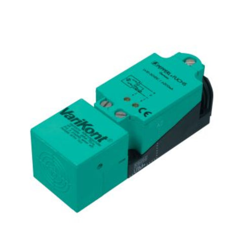 Pepperl+Fuchs CJ15-U1-A2 inductive sensor, 15 mm flush, 2-wire AC/DC, IP67-rated rectangular housing.