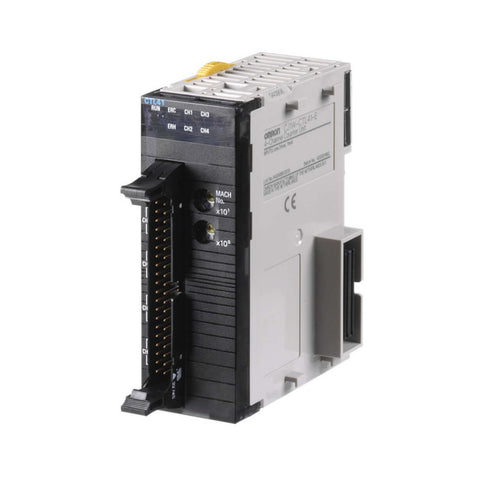 Omron CJ1W-CTL41-E 4-axis pulse I/O module with 500 kHz output and encoder feedback for high-speed positioning in CJ-Series PLCs.