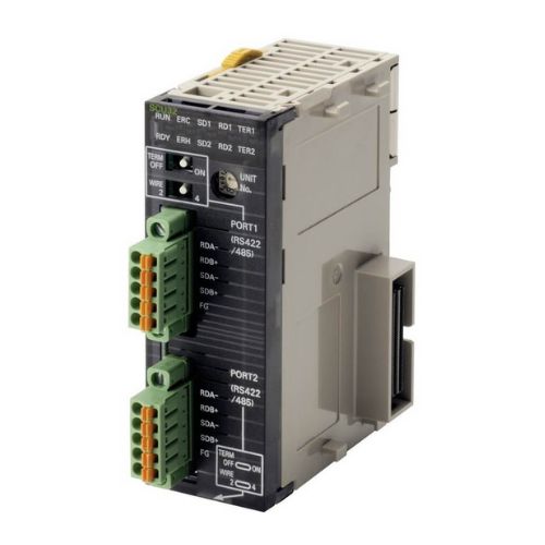 CJ1W-SCU32 Omron versatile Communication Control Unit for CJ-series PLCs, facilitating seamless data exchange in industrial automat