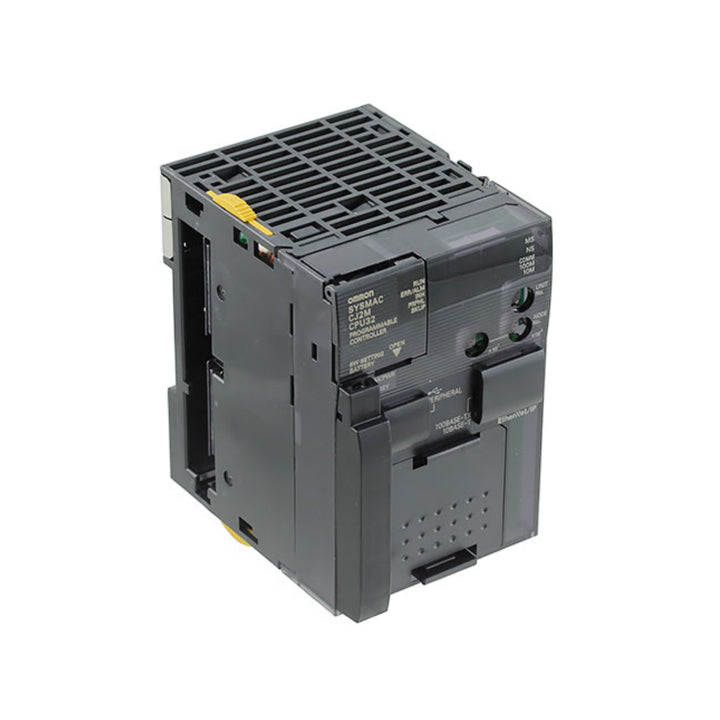 Omron CJ2M-CPU32 PLC CPU module with 10K steps, 2 serial ports, and USB Mini-B. Modular controller for CJ2M automation systems.