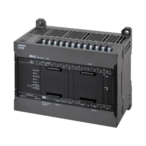 CP1E-N30DT1-D Omron compact PLC with 30 digital inputs, 18 transistor outputs, and versatile features, suitable for a range of industrial automation applications.