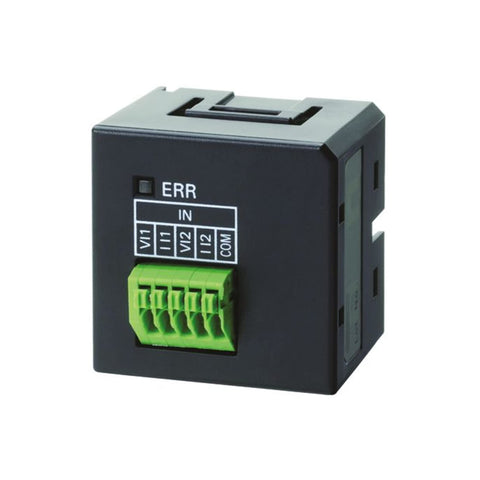 Omron CP1W-ADB21 2-channel analog input option board supporting 0–10 VDC and 4–20 mA inputs for CP1L-EL/EM PLCs in industrial automation.