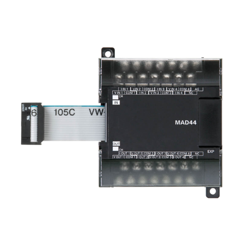 CP1W-MAD44 Omron high-density analog I/O module for PLCs, providing versatile and precise analog signal processing for industrial automation.