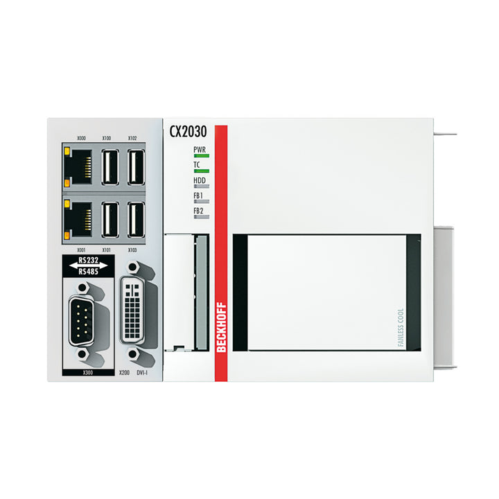 Beckhoff CX2030-0155 embedded PC, Intel Core i7 dual-core, 4 GB RAM, 80 GB CFast, Windows 10 IoT
