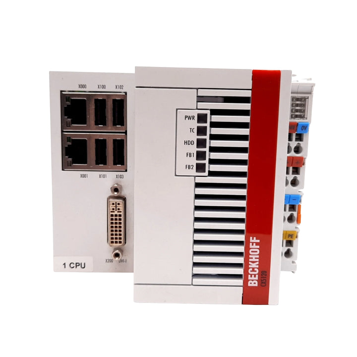 Beckhoff CX5120 embedded PC, Intel Atom E3815, EtherCAT, fanless DIN-rail automation controller