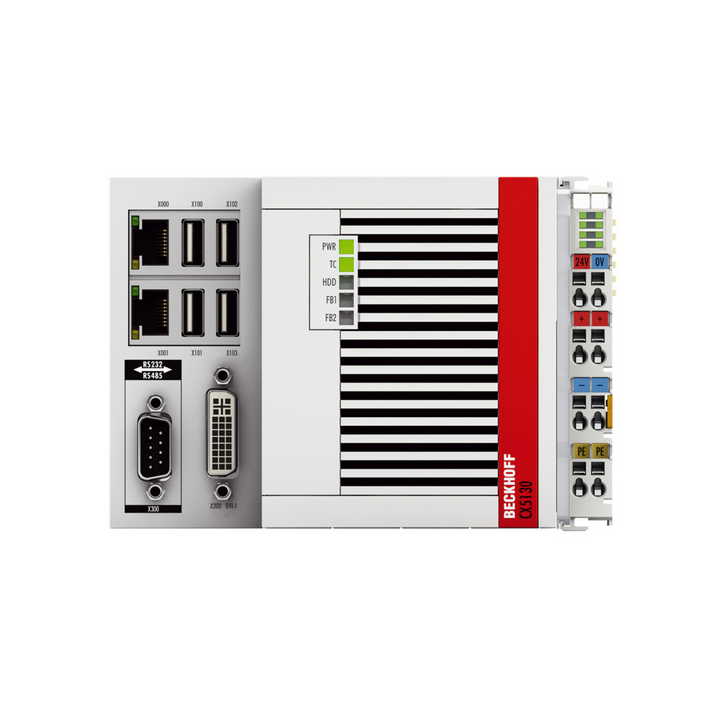 Beckhoff CX5130 embedded PC, Intel Atom dual-core, fanless DIN-rail automation controller