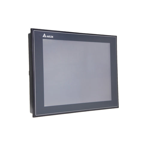 Delta DOP-112WX HMI Panel, featuring advanced interface technology and robust construction for industrial use.