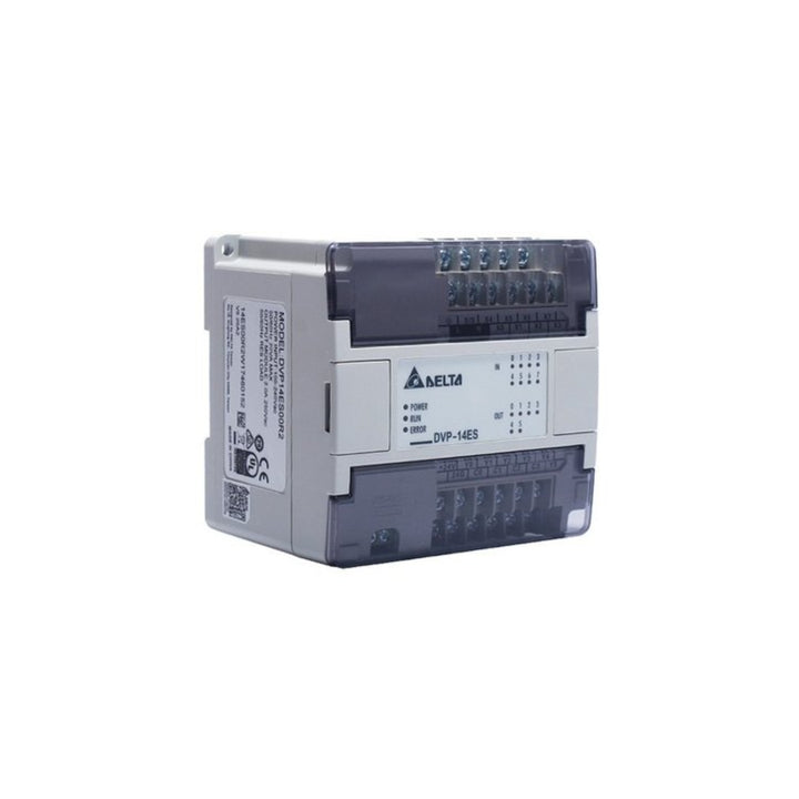 Delta DVP-14EC00R2 PLC Module, robust design for industrial applications with high-performance control and reliable communication.