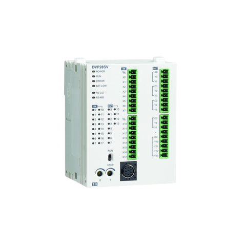 Delta DVP-28SV11R PLC Module, a reliable automation solution with advanced control features.