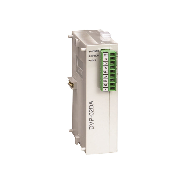 Delta DVP02DA-S PLC Module offers robust design for industrial control applications.