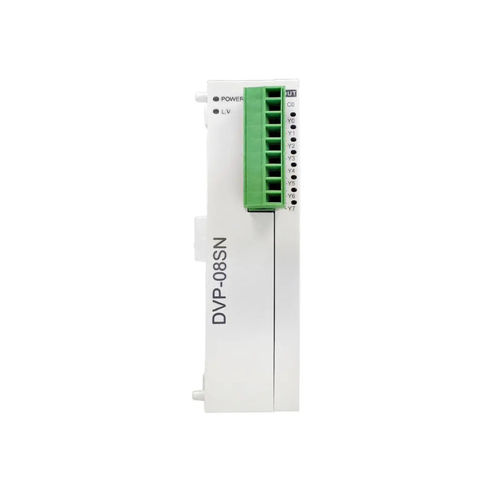 Delta DVP08SN11R PLC Module offering efficient processing and robust design for industrial applications.