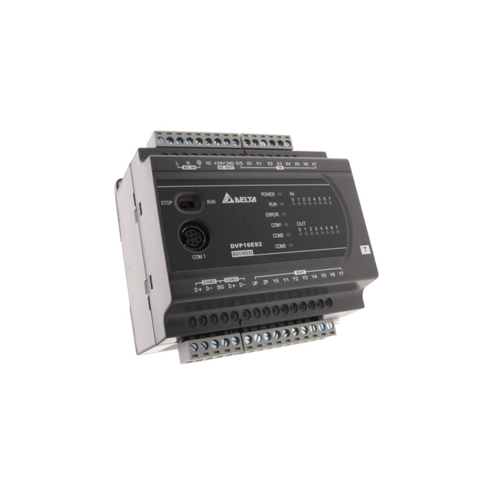 Delta DVP16ES200T PLC Module providing robust automation solutions for various industrial applications.