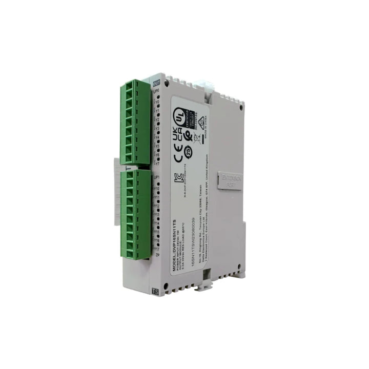 Delta DVP16SN11TS PLC Module featuring high-performance control and robust design suitable for industrial applications.