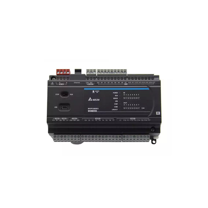 Delta DVP32ES300R PLC Module ideal for automated manufacturing and robust industrial applications.