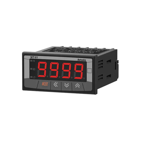 Autonics MT4Y-AA-40 temperature indicator with 4-digit LED display and analog input support.