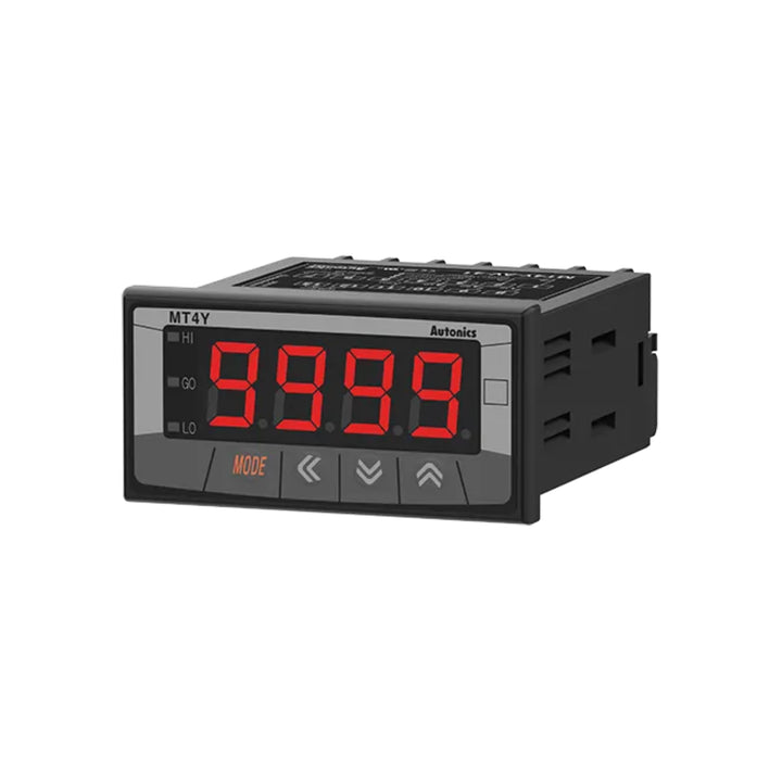 Autonics MT4Y-AA-40 temperature indicator with 4-digit LED display and analog input support.