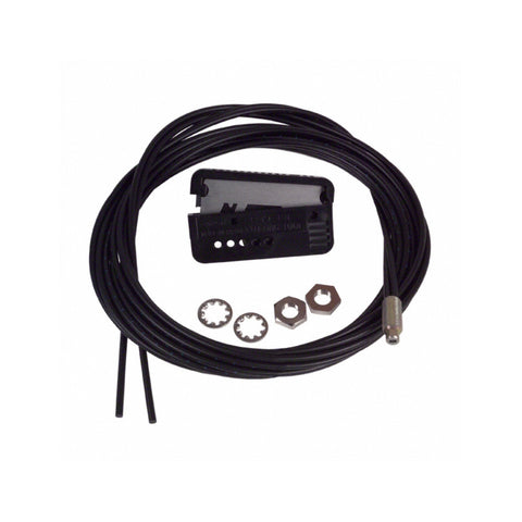 Omron E32-DC200 coaxial fiber optic sensor head, 2 mm diffuse sensing range, M4 mount, heat-resistant design for high-precision detection.