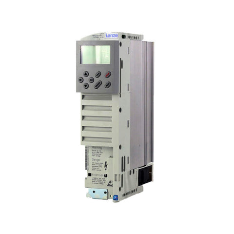 Lenze E82EV371K2C VFD, 0.37 kW, 1-phase, 230 V, compact drive from the 8200 Vector series for automation systems.