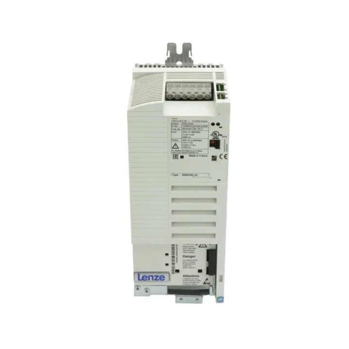 Lenze E82EV402-4C frequency inverter, 4 kW, 400–500 V AC input, compact design for precise industrial motor control.
