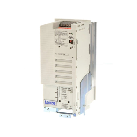 Lenze E82EV552_4C 5.5 kW frequency inverter, 8200 Vector series, 3-phase 400/500V input, IP20 protection, integrated brake chopper.