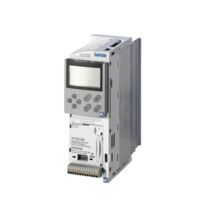 Lenze E82EV752_4C 7.5 kW frequency inverter, 8200 Vector series, 400/500V AC input, modular design for industrial automation.