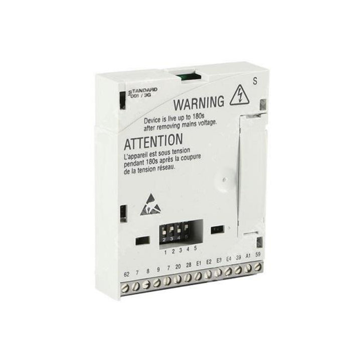 Lenze E82ZAFSC001 safety module, STO function for 8200 drives, SIL 2 and PL d certified for industrial automation systems.