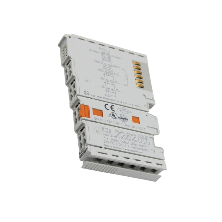 Beckhoff EL2262 2-channel digital output terminal, 24 V DC, 2 A, for reliable switching in automation applications.
