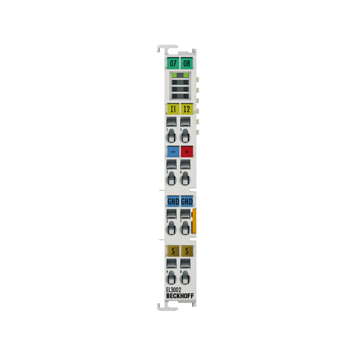 Beckhoff EL3002 2-channel digital input terminal, 24 V DC, for reliable signal detection in automation systems.