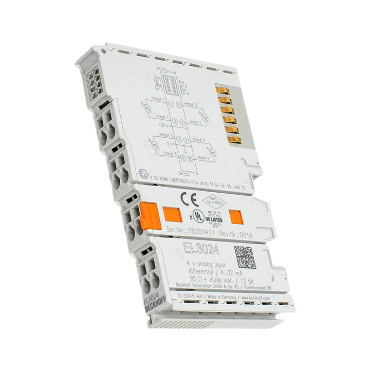 Beckhoff EL3024 digital input terminal, 4-channel, 24 V DC, 3 ms filter