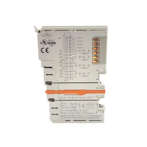 Beckhoff EL3214 RTD analog input terminal, 4-channel, Pt100/Pt1000, 16-bit, EtherCAT